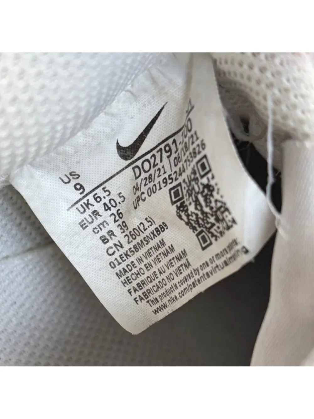 Nike Court Vision Alta Leopard Womens Size 9 White Athletic Shoes Sneakers